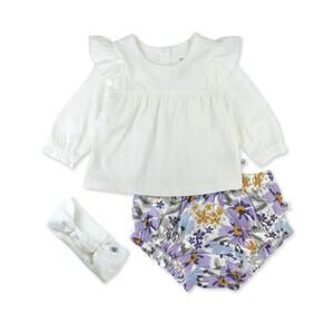 Honest Baby Clothing 3-Piece Novelty Top, Bloomer & Headband Set 24 Months